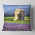 thumbnail image 1 of Designart House in the Lavender Field - Landscape Printed Throw Pillow - 18x18, 1 of 4