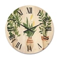thumbnail image 1 of Designart 'Houseplant Peace Lily In Terra Cotta and Monstera' Farmhouse Wood Wall Clock, 1 of 5
