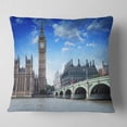 thumbnail image 1 of Designart Houses of Parliament and Westminster Bridge - Modern Cityscape Throw Pillow - 18x18, 1 of 4