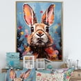 thumbnail image 1 of Designart "Hues In Pop Art Portrayal Of A Rabbit" Animals Rabbit Floater Framed Wall Art Living Room, 1 of 5