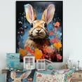 thumbnail image 1 of Designart "Hues In Pop Art Portrayal Of A Rabbit I" Animals Rabbit Floater Framed Canvas Wall Art, 1 of 5