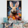 thumbnail image 1 of Designart "Hues In Pop Art Portrayal Of A Rabbit I" Animals Rabbit Floater Framed Canvas Wall Art, 1 of 5