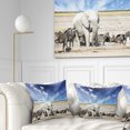thumbnail image 1 of Designart Huge White Elephant and Zebras - Abstract Throw Pillow - 16x16, 1 of 1
