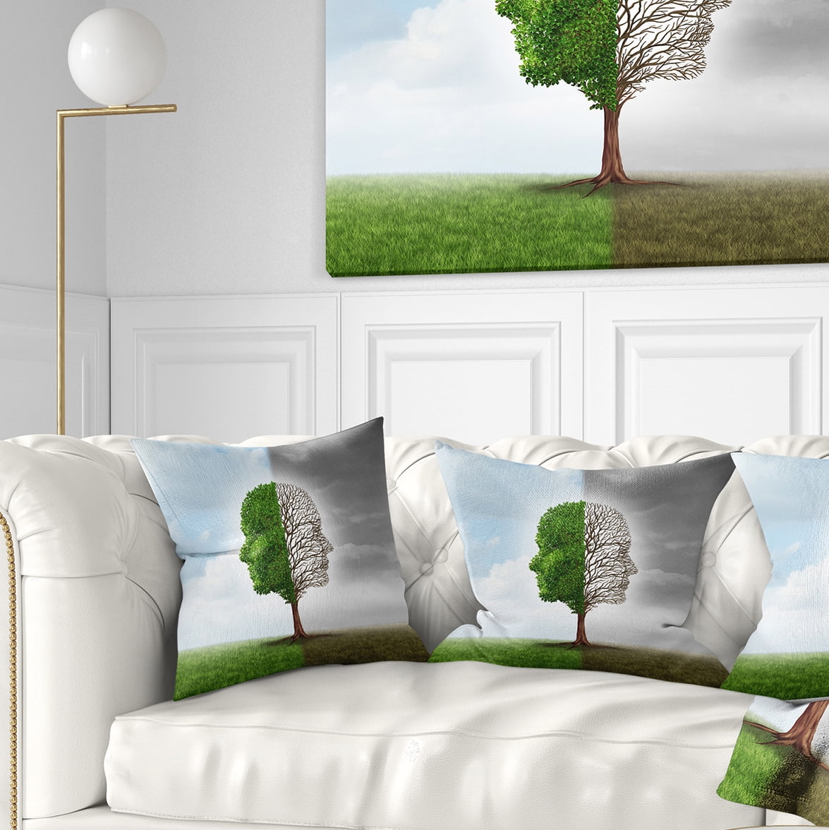 Designart Human Emotion - Contemporary Throw Pillow - 16x16