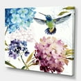 thumbnail image 1 of Designart 'Humming bird Blue Cottage Flower' Farmhouse Canvas Artwork, 1 of 3