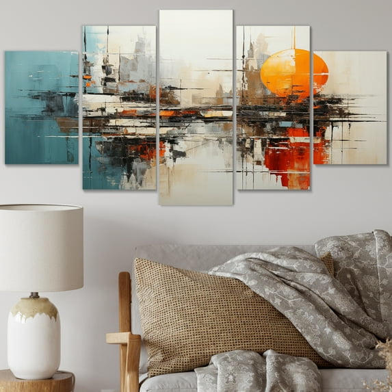 Designart "Hybrid Harmony II" Abstract Collages Metal Wall Decor Set