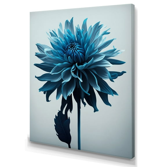 Designart Hyperrealistic Blue And White Flower III Canvas Wall Art