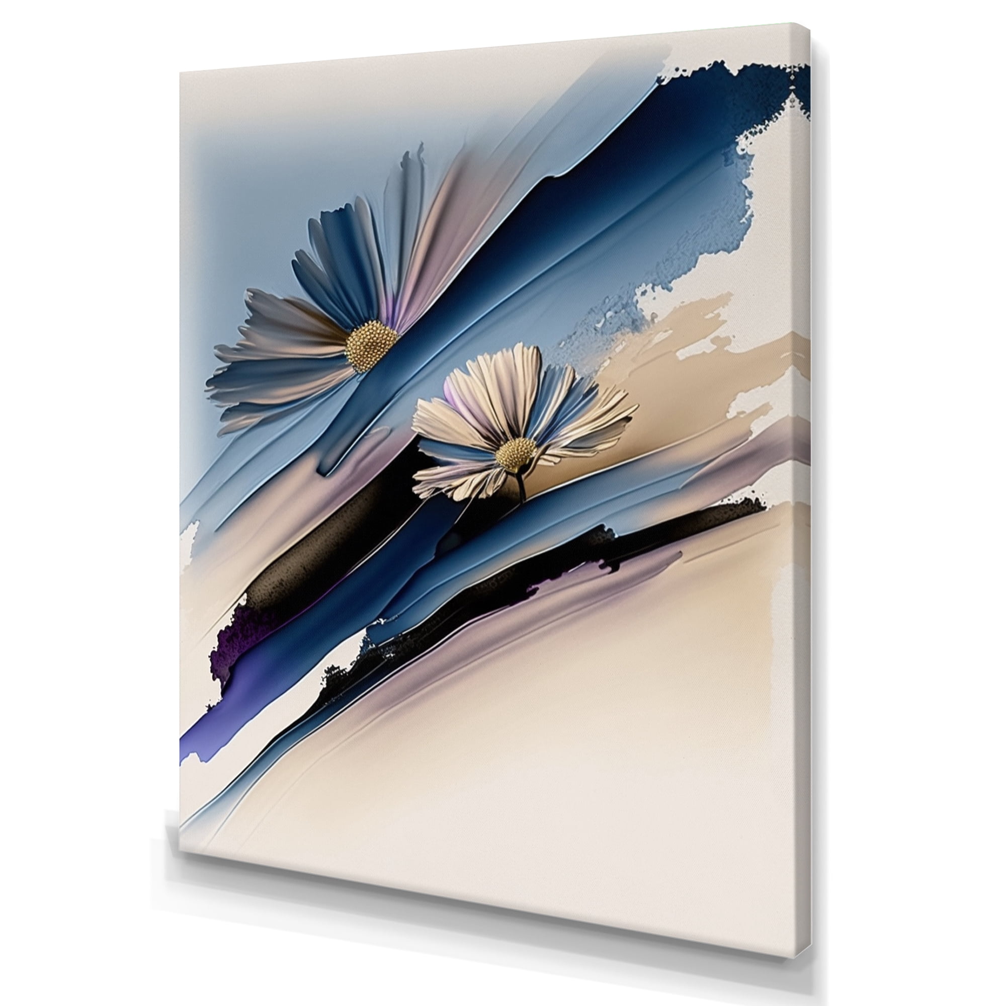 Designart Hyperrealistic Daisy Flowers I Canvas Wall Art