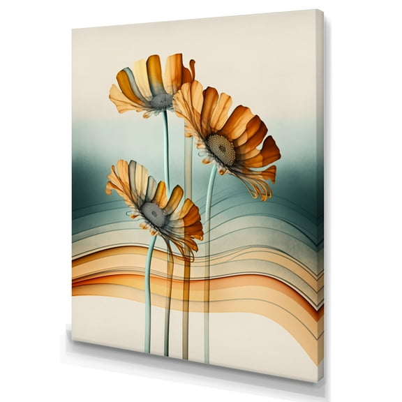 Designart Hyperrealistic Daisy Flowers V Canvas Wall Art