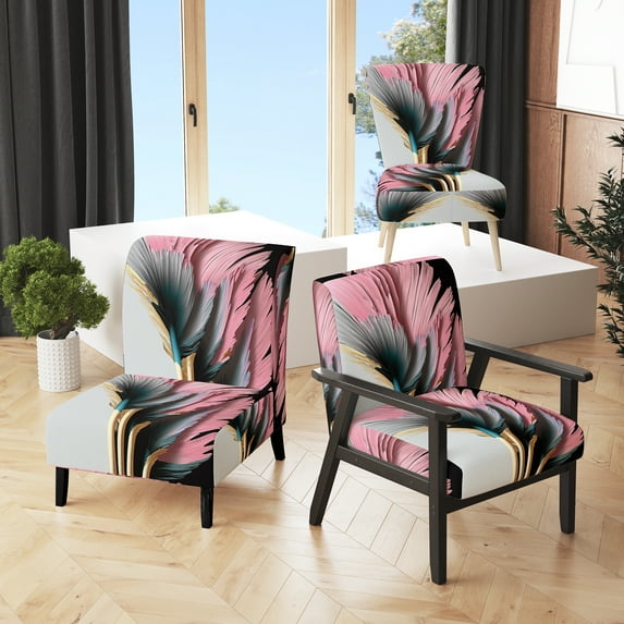 Designart "Hyperrealistic Gerbera Flowers III" Upholstered Floral Daisy Accent Chair and Traditional Arm Chair - Multiple Color & Pattern