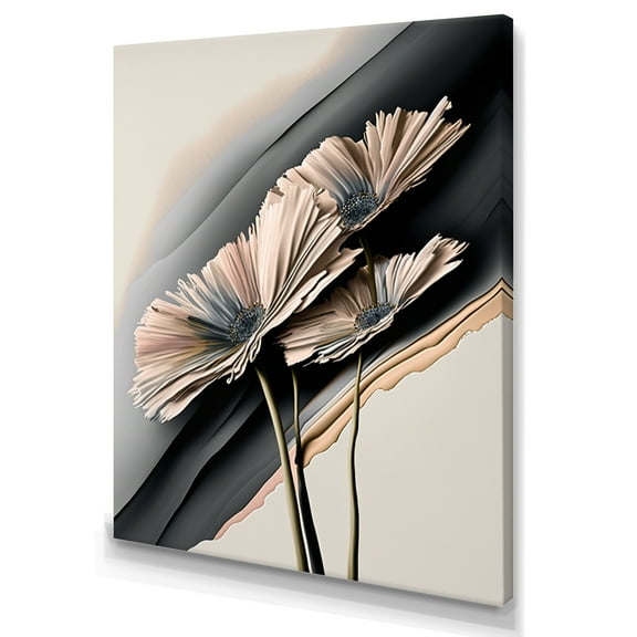 Designart Hyperrealistic Gerbera Flowers IV Canvas Wall Art