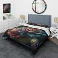 thumbnail image 1 of Designart "Hyperrealistic Multicolor Rose Bouquet" Floral Rose Bedding Covert Set - Rose Blue Floral Bed Set With 2 Shams, 1 of 6