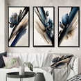 thumbnail image 1 of Designart "Hyperrealistic Peony Blossoms I" Floral Peony Framed Wall Art Set Of 3 - White Peonies Frame Canvas Set For Living Room Decor, 1 of 6