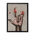 thumbnail image 1 of Designart 'I Love You Hand Sign With Romantic Couple' Modern Framed Art Print, 1 of 4