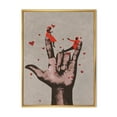 thumbnail image 1 of Designart 'I Love You Hand Sign With Romantic Couple' Modern Framed Canvas Wall Art Print, 1 of 5