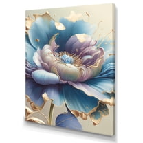 Designart Ice Blue And Purple Watercolor Flower I Canvas Wall Art