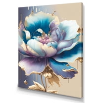 Designart Ice Blue And Purple Watercolor Flower II Canvas Wall Art