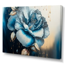 Designart Ice Blue Hibiscus Canvas Wall Art