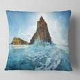 thumbnail image 1 of Designart Ice and Rocks of Lake Baikal - Seascape Throw Pillow - 18x18, 1 of 4