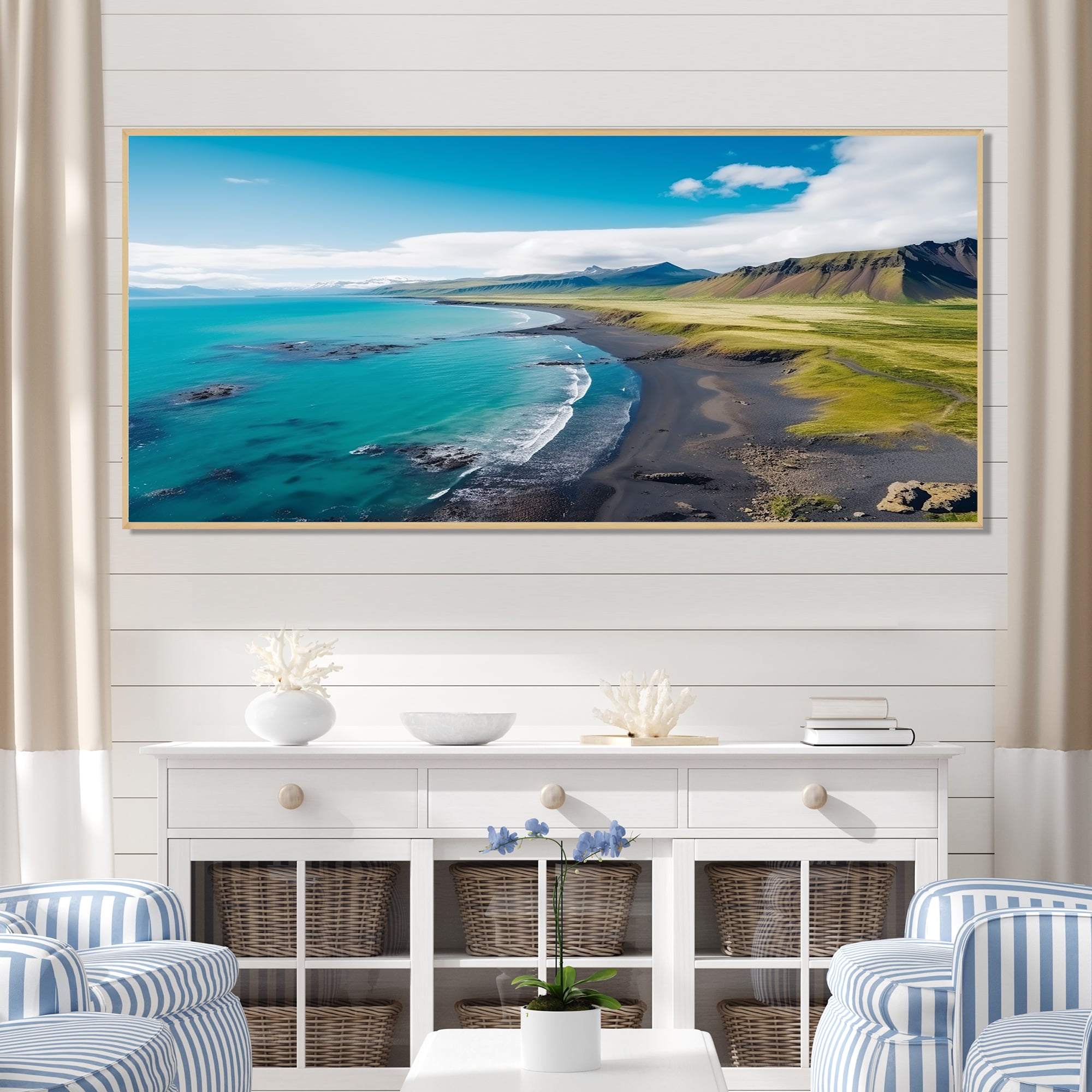 Curated visual reference: Designart Icelandic Coastal Beauty Aerial View Ii Oversized Beach Photo Inspiration