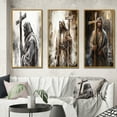 thumbnail image 1 of Designart "Iconic Jesus with Cross III" Religious Landscape Framed Wall Art Set Of 3 - Brown Religious Landscape Frame Canvas Set For Living Room Decor, 1 of 7