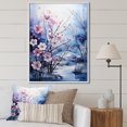 thumbnail image 1 of Designart "Icy Blue River Scene" Snow Floater Framed Wall Art Living Room, 1 of 5