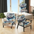 thumbnail image 1 of Designart "Icy Blue and Purple Watercolor Blossom III" Blue Floral & Botanical Upholstered Accent Chair - Traditional Arm Chair For Bedroom, 1 of 5