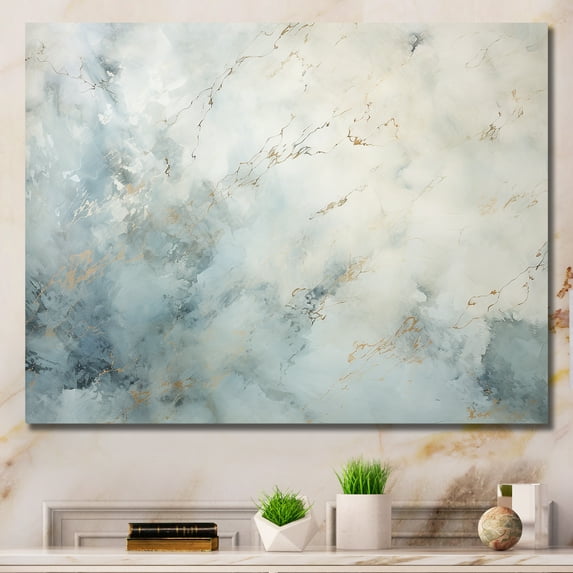Designart "Icy Floral Elegance" Abstract Shapes Wall Art Prints