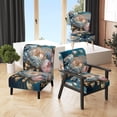thumbnail image 1 of Designart "Icy-Toned Floral Arrangement" Blue Floral & Botanical Upholstered Accent Chair - Modern Arm Chair For Living Room, 1 of 5