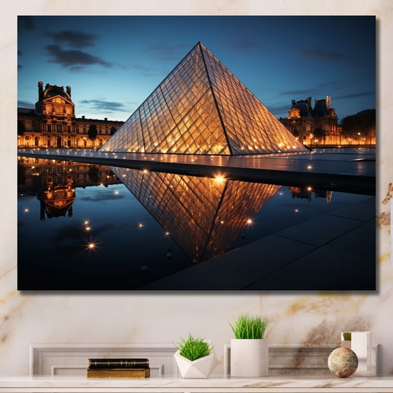 Designart "Illumination at the Louvre in France I" France Wall Decor