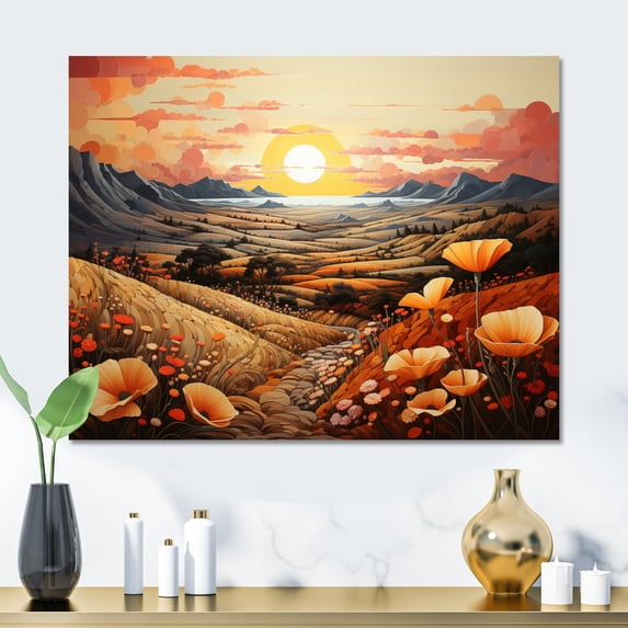 Designart "Illusion of Canyons II" Canyon Metal Wall Art