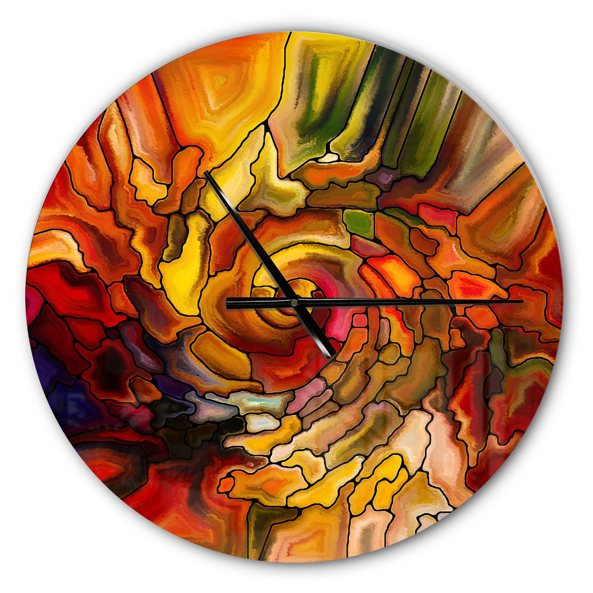 Designart 'Illusions of Stained Glass ' Modern wall clock