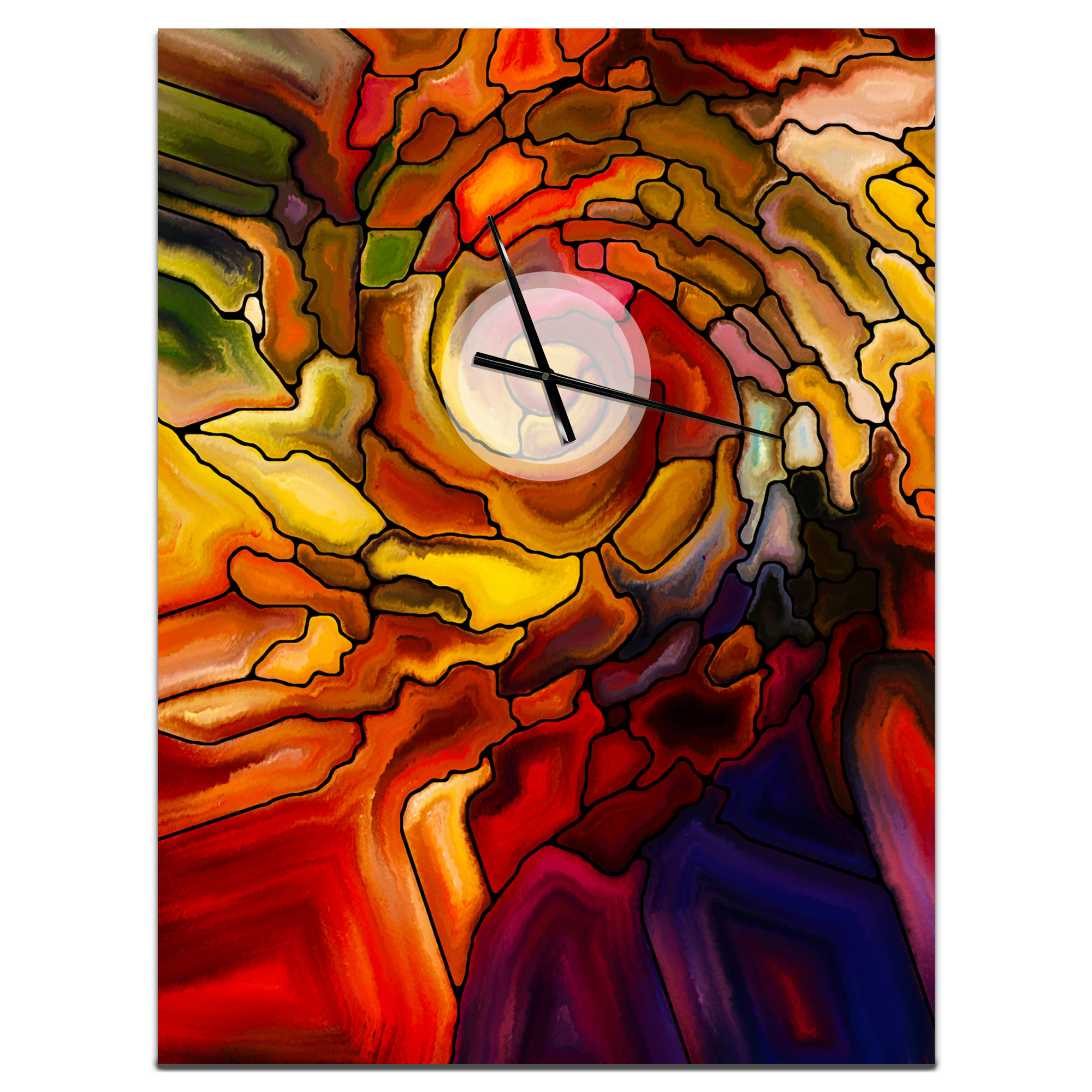 Designart 'Illusions of Stained Glass' Modern wall clock