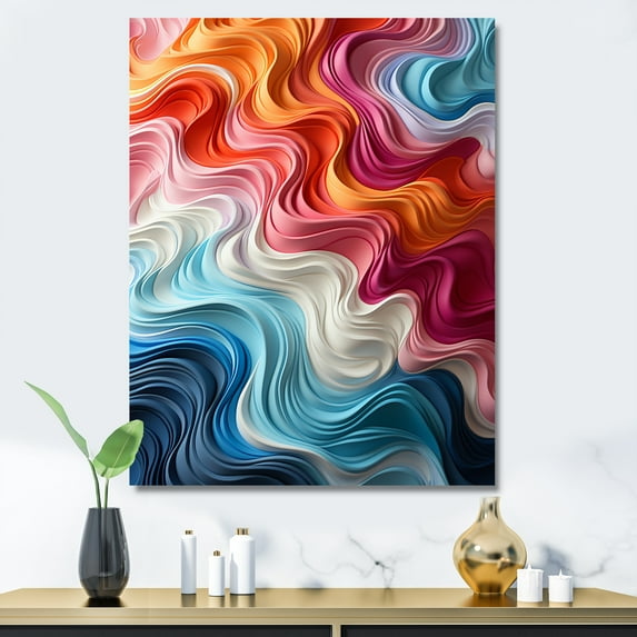 Designart "Illusory Depth In Multicolor Op Art" Op Art Canvas Art Print