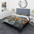 thumbnail image 1 of Designart "Illusory Geometric Play in Orange and Blue" Modern Geometric Bedding Covert Set - Abstract Geometric Orange Abstract Bed Set With 1 Sham, 1 of 6