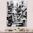 thumbnail image 1 of Designart "Illusory Reflections Black and White Opt Art III" Abstract Canvas Art Print, 1 of 5