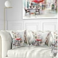 thumbnail image 1 of Designart Illustrated Street Art Cityscape - Abstract Cityscape Throw Pillow - 18x18, 1 of 5