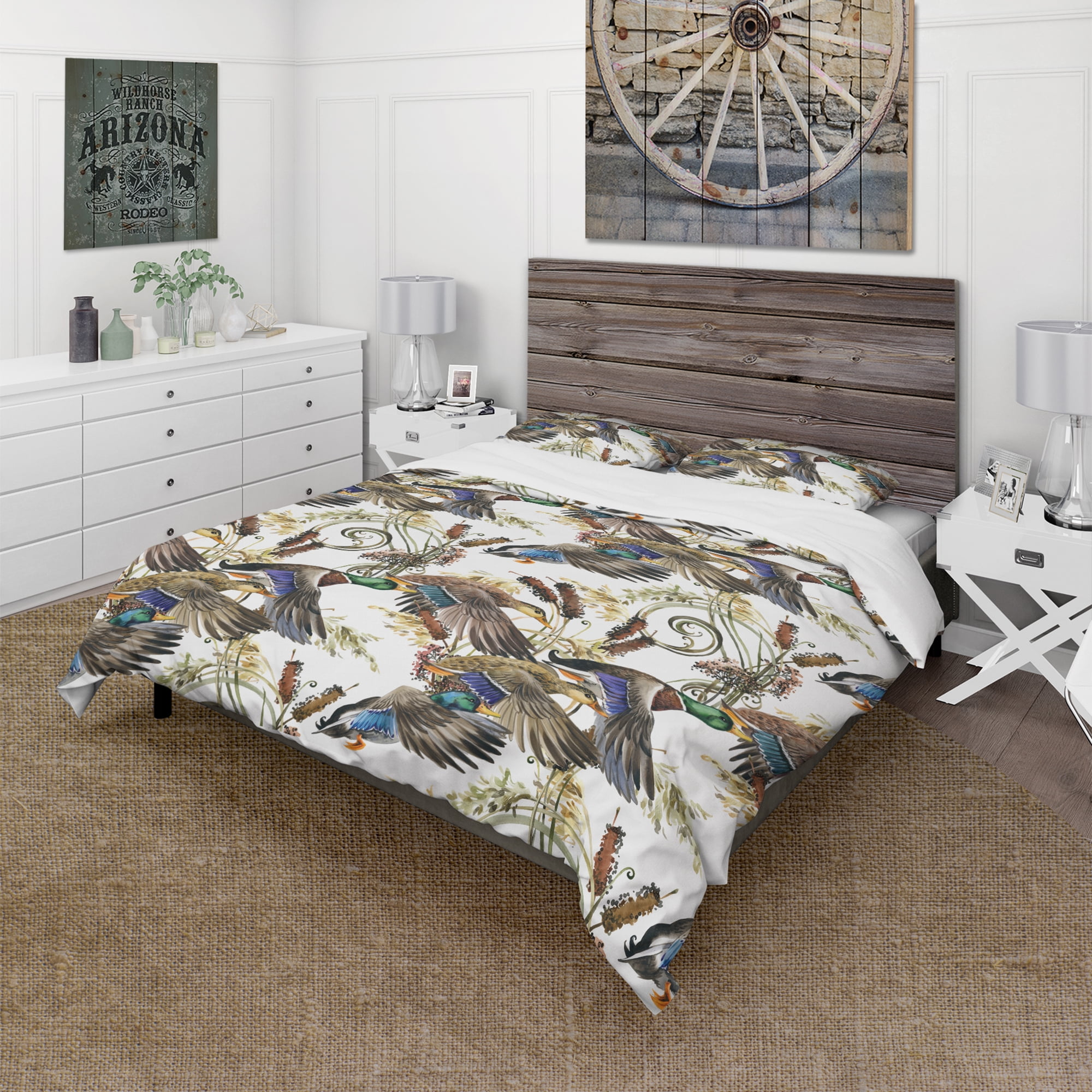 Designart 'Illustration of Colored Duck' Modern & Contemporary Duvet ...