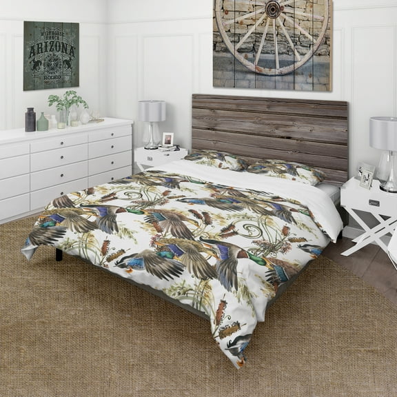 Designart 'Illustration of Colored Duck' Modern & Contemporary Duvet Cover Set