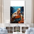 thumbnail image 1 of Designart "Imaginative Coral Reef" Animals Turtle Canvas Wall Art, 1 of 7