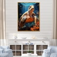 thumbnail image 1 of Designart "Imaginative Coral Reef" Animals Turtle Floater Framed Canvas Wall Art, 1 of 5