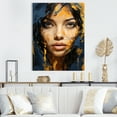 thumbnail image 1 of Designart "Iman In Blue Indigo Portrait I" Boho Woman Canvas Prints, 1 of 7