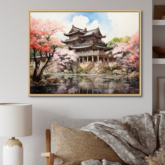 Designart "Imperial Palace China Art painting II" China Art Floater Framed Canvas Print