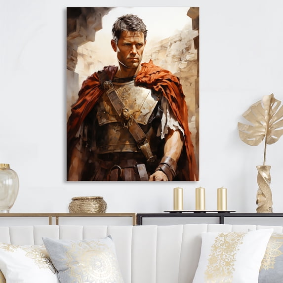 Designart "Imperial Portrait Emperor Tiberius painting" Emperor Metal Wall Art