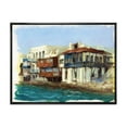 thumbnail image 1 of Designart 'Impression Old Houses On The Island of Mykonos Greece' Nautical & Coastal Framed Canvas Wall Art Print, 1 of 5