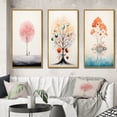 thumbnail image 1 of Designart "Impression of Solitude Minimal Watercolor Single Tree I" Landscape Trees Framed Wall Art Set Of 3 - Pink Trees Frame Canvas Set For Living Room Decor, 1 of 6