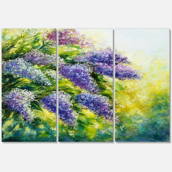 Designart ' Impressionism Lilac Tree In The Garden ' Traditional Canvas Wall Art Print