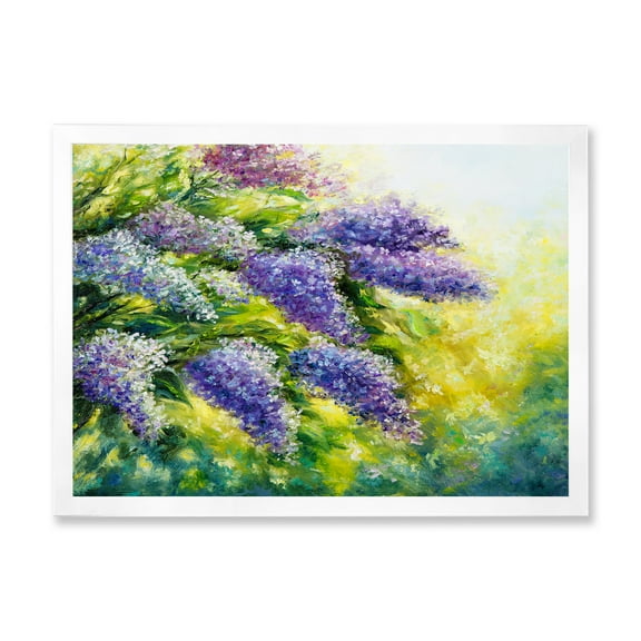 Designart 'Impressionism Lilac Tree In The Garden' Traditional Framed Art Print
