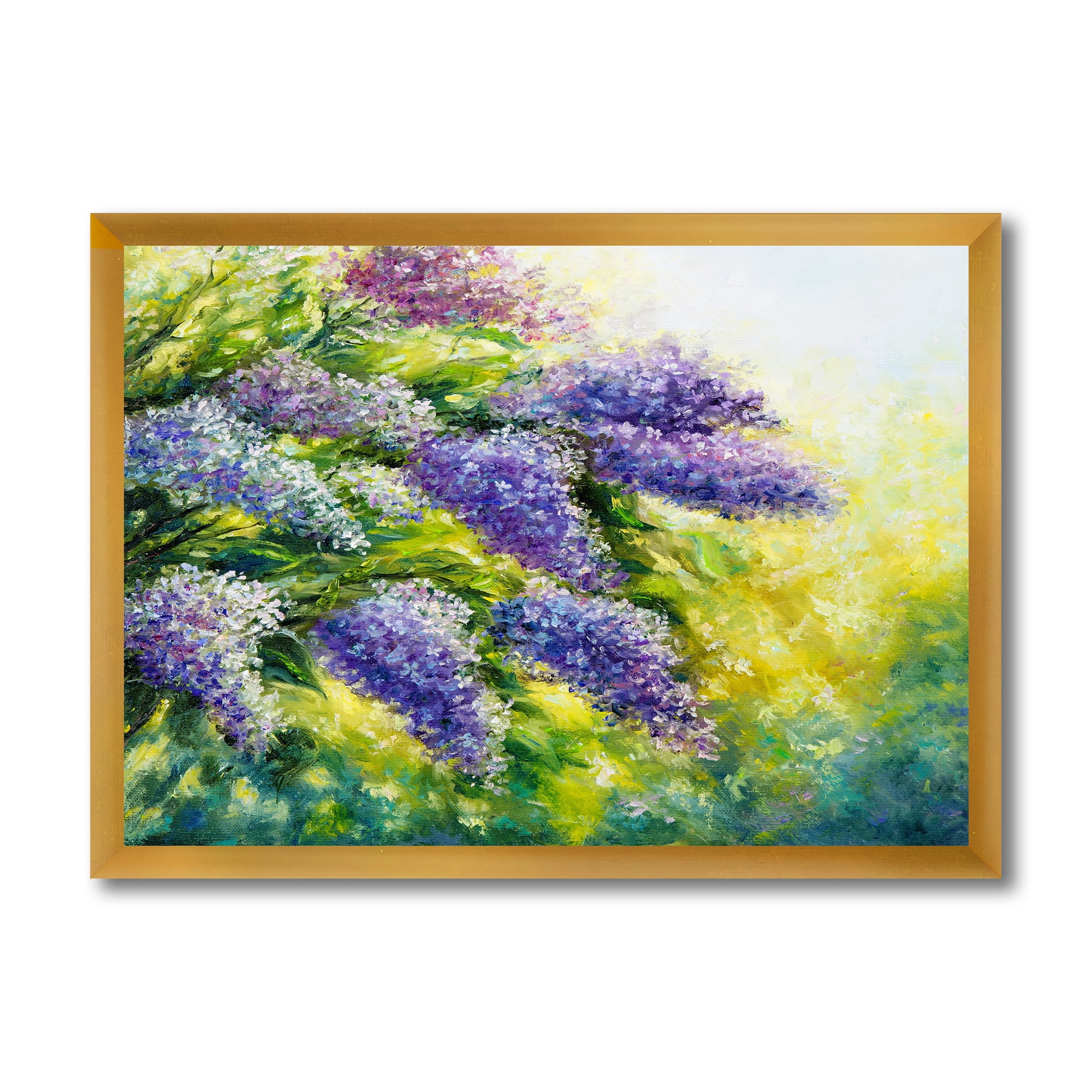Designart 'Impressionism Lilac Tree In The Garden' Traditional Framed Art Print