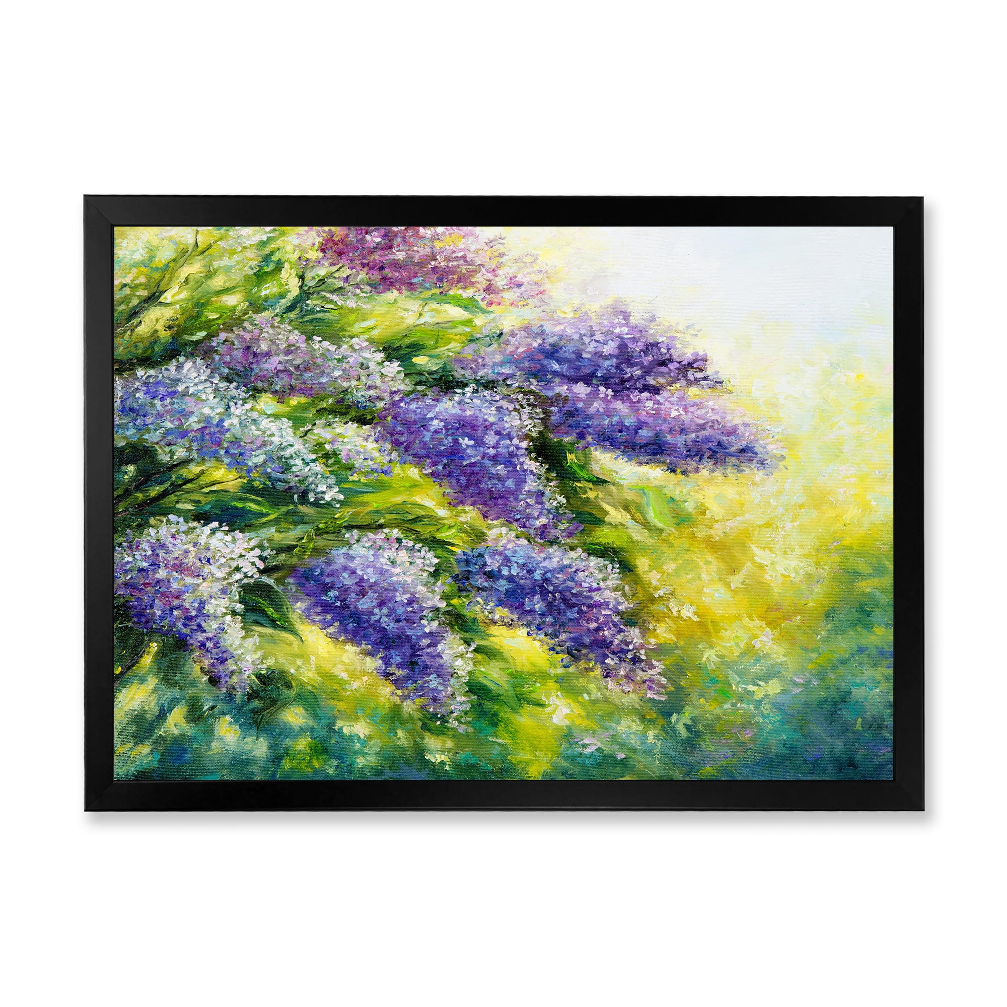 Designart 'Impressionism Lilac Tree In The Garden' Traditional Framed Art Print